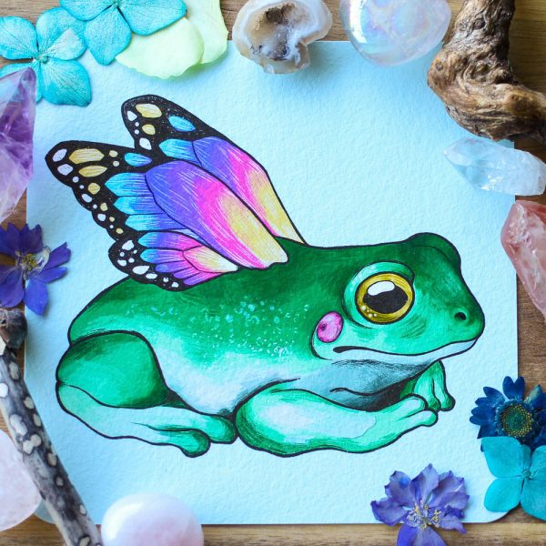 Fairy Frog - miniprintti. Siivekäs keijusammakko.