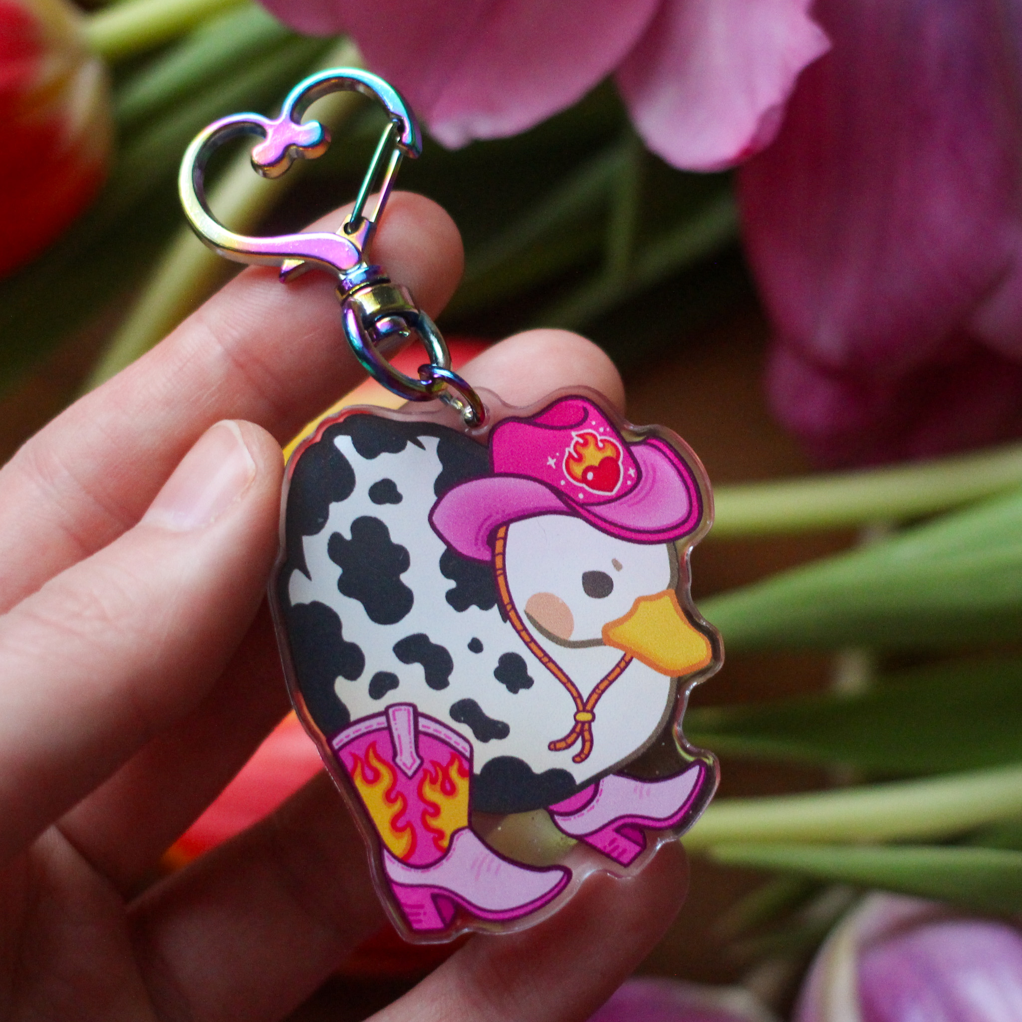 Cowboy Duck Glitter-avaimenperä - Image 2